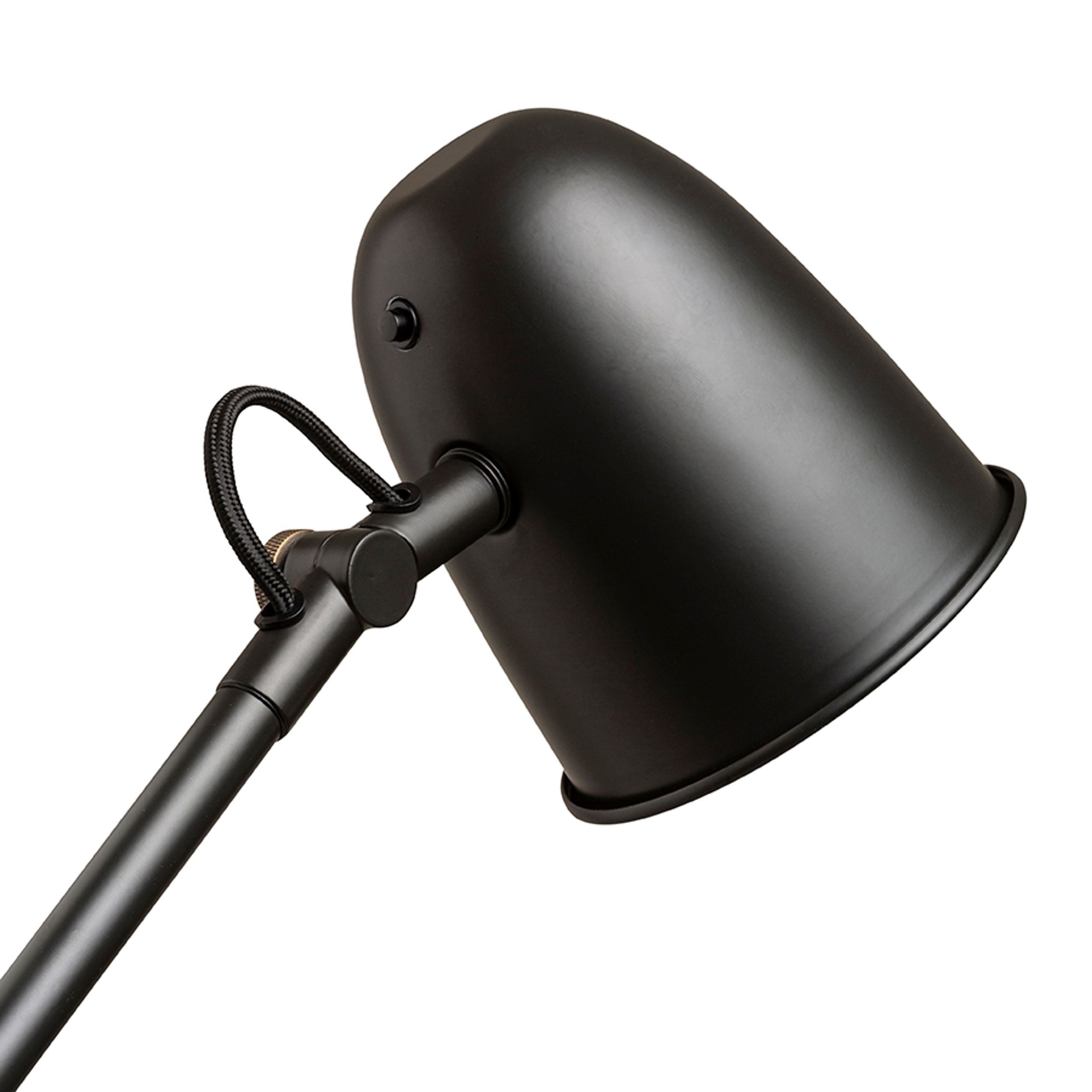 Lampă de podea cu doua brațe reglabile pentru surse LED cu soclu E14, DANNY negru alamă 230V 5W
