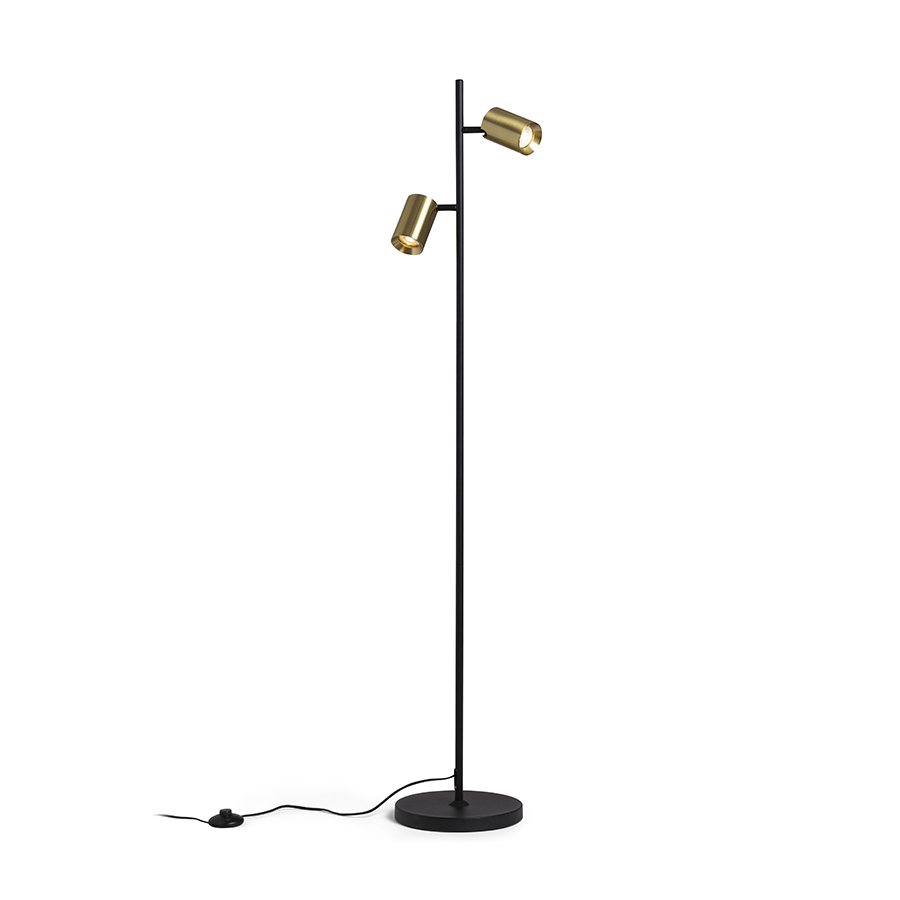 Lampa de podea cu doua spoturi reglabile pentru surse de lumina LED GU10, FLYNN II alb 230V 2x9W