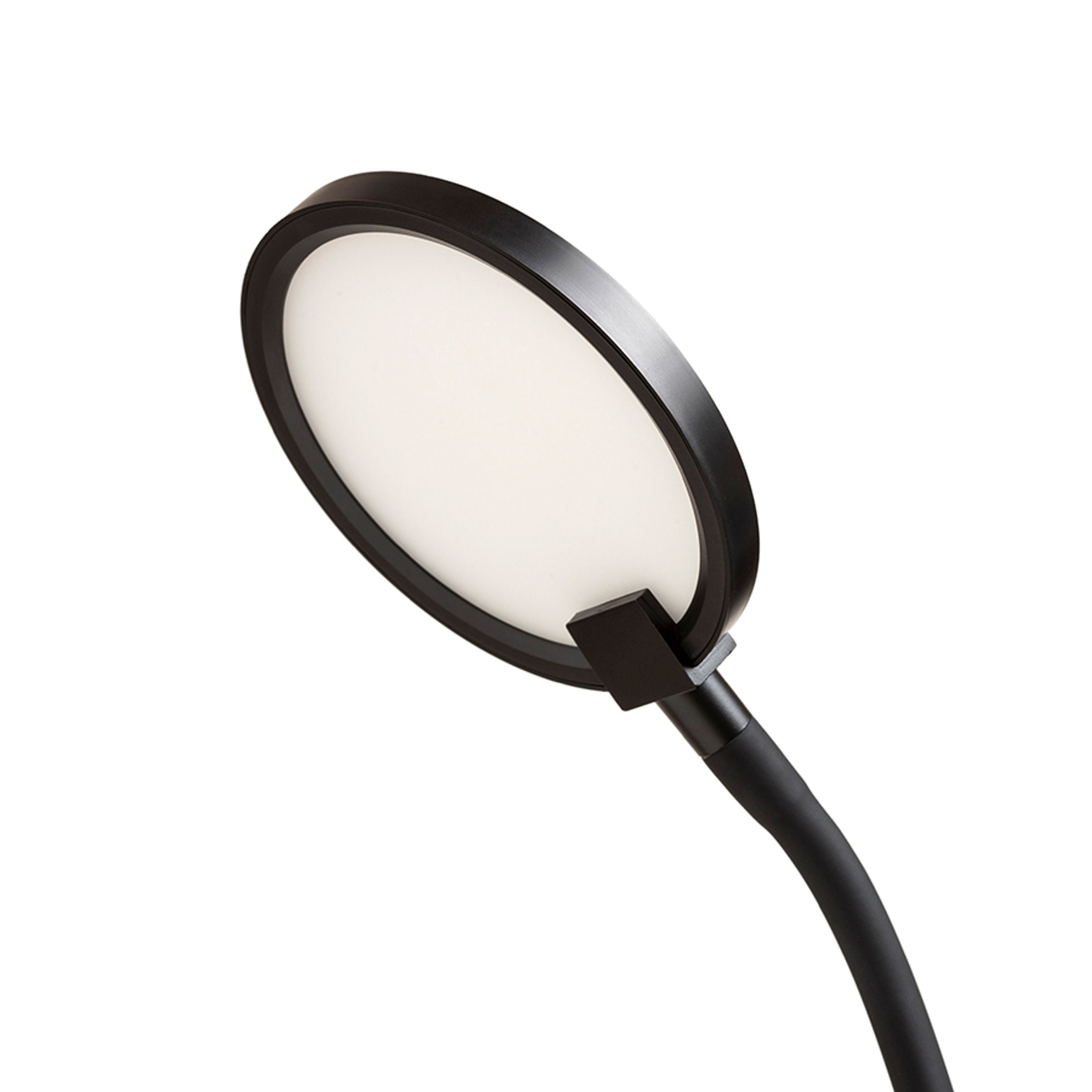 Aplica cu LED-uri cu gât flexibil si reflector circular care include un difuzor laptos pentru o, CELESTE DIMM de podea negru 230V LED 5W 100° 3000K