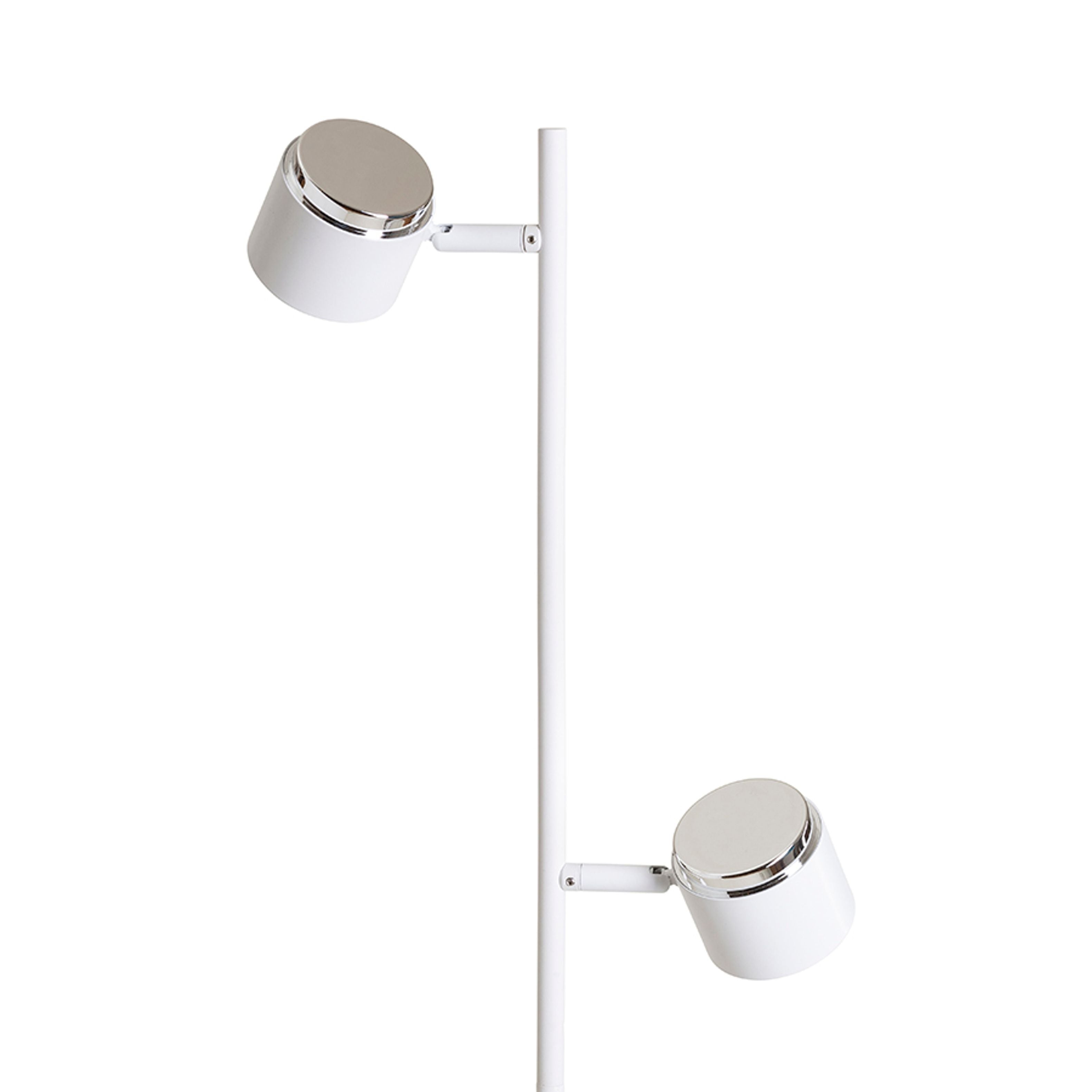 Lampa de podea cu LED incorporat si doua spoturi cu difuzoare mate pentru iluminare tare, NOVA II alb crom/acrilic mat 230V 2x3.5W 3000K