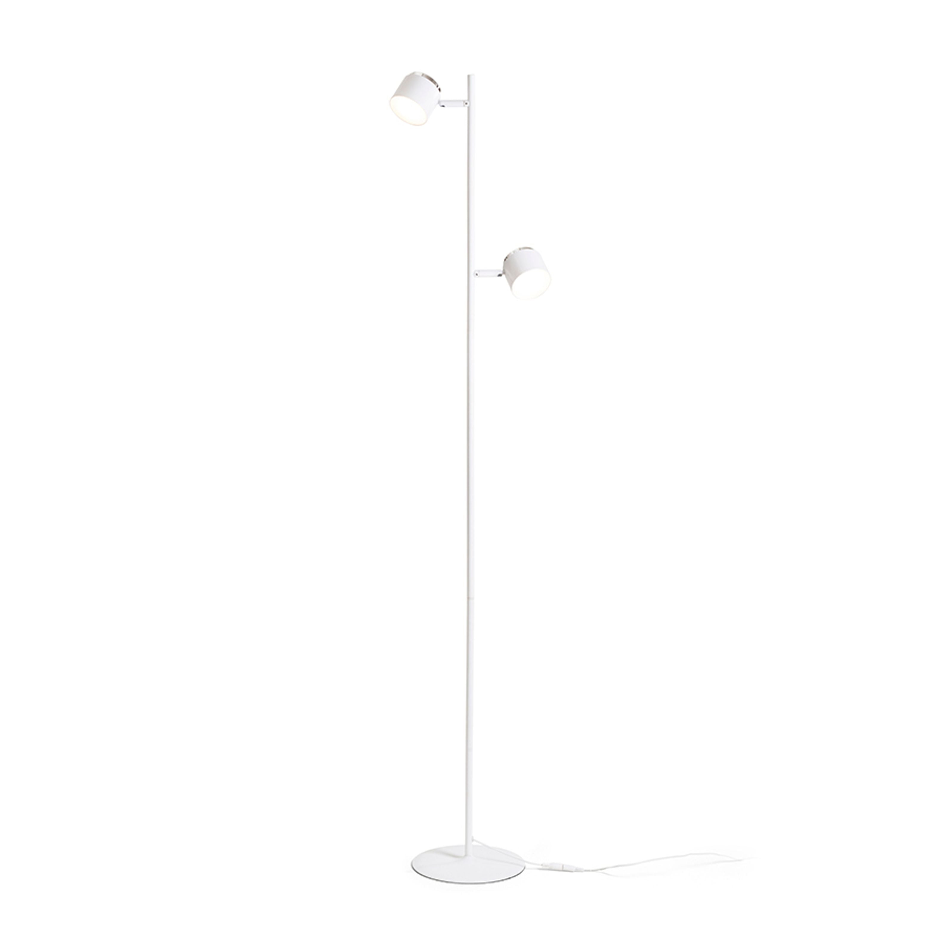 Lampa de podea cu LED incorporat si doua spoturi cu difuzoare mate pentru iluminare tare, NOVA II alb crom/acrilic mat 230V 2x3.5W 3000K