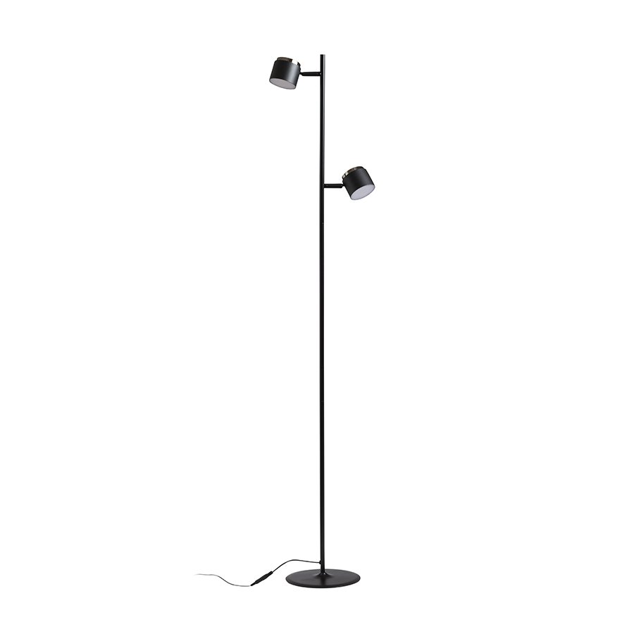 Lampa de podea cu LED incorporat si doua spoturi cu difuzoare mate pentru iluminare tare, NOVA II alb crom/acrilic mat 230V 2x3.5W 3000K