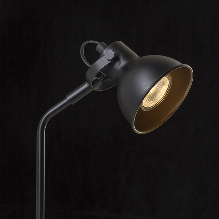 Lampă retro de masă pentru sursă economică GU10, ROSITA negru/auriu 230V LED 9W
