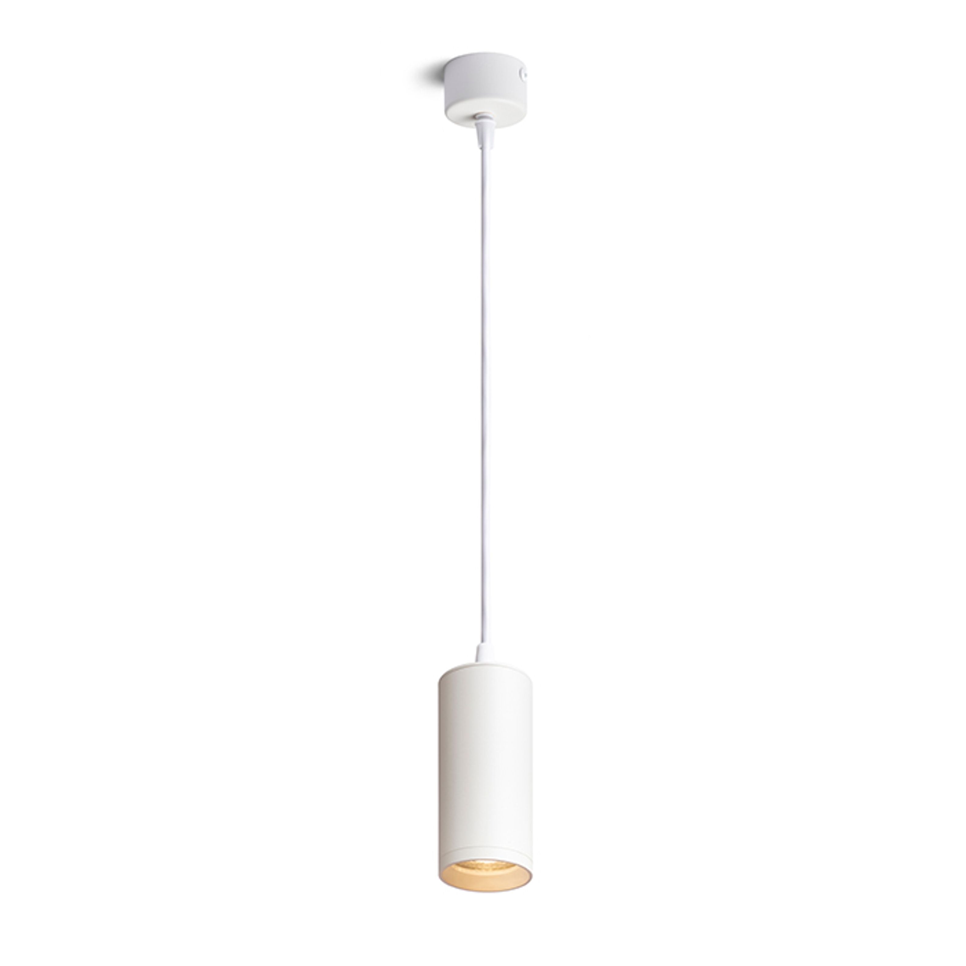 Lampă suspendată cilindrică minimalistă pentru surse de lumină GU10 pe o bază rotundă, BELENOS alb 230V LED 9W