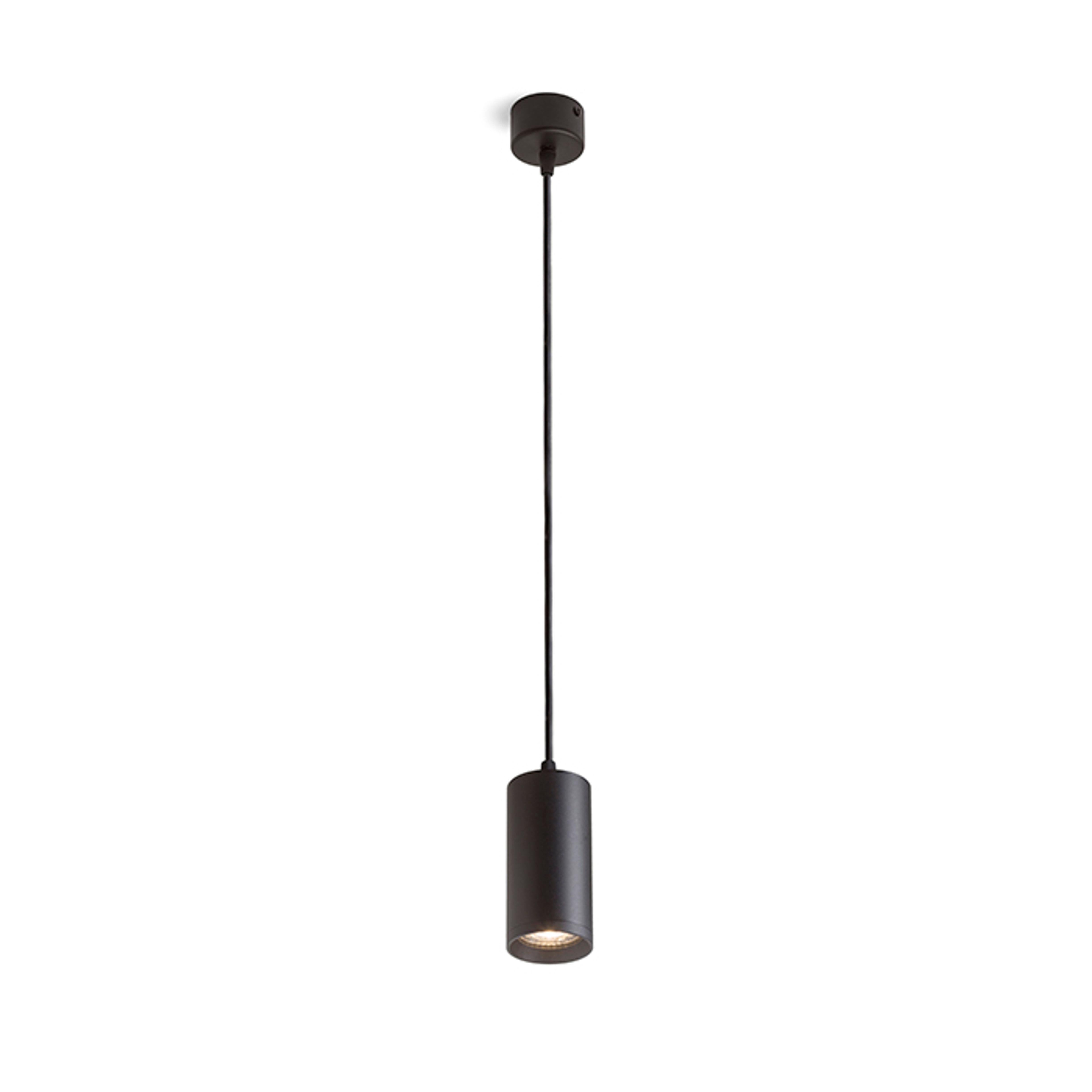 Lampă suspendată cilindrică minimalistă pentru surse de lumină GU10 pe o bază rotundă, BELENOS negru 230V LED 9W