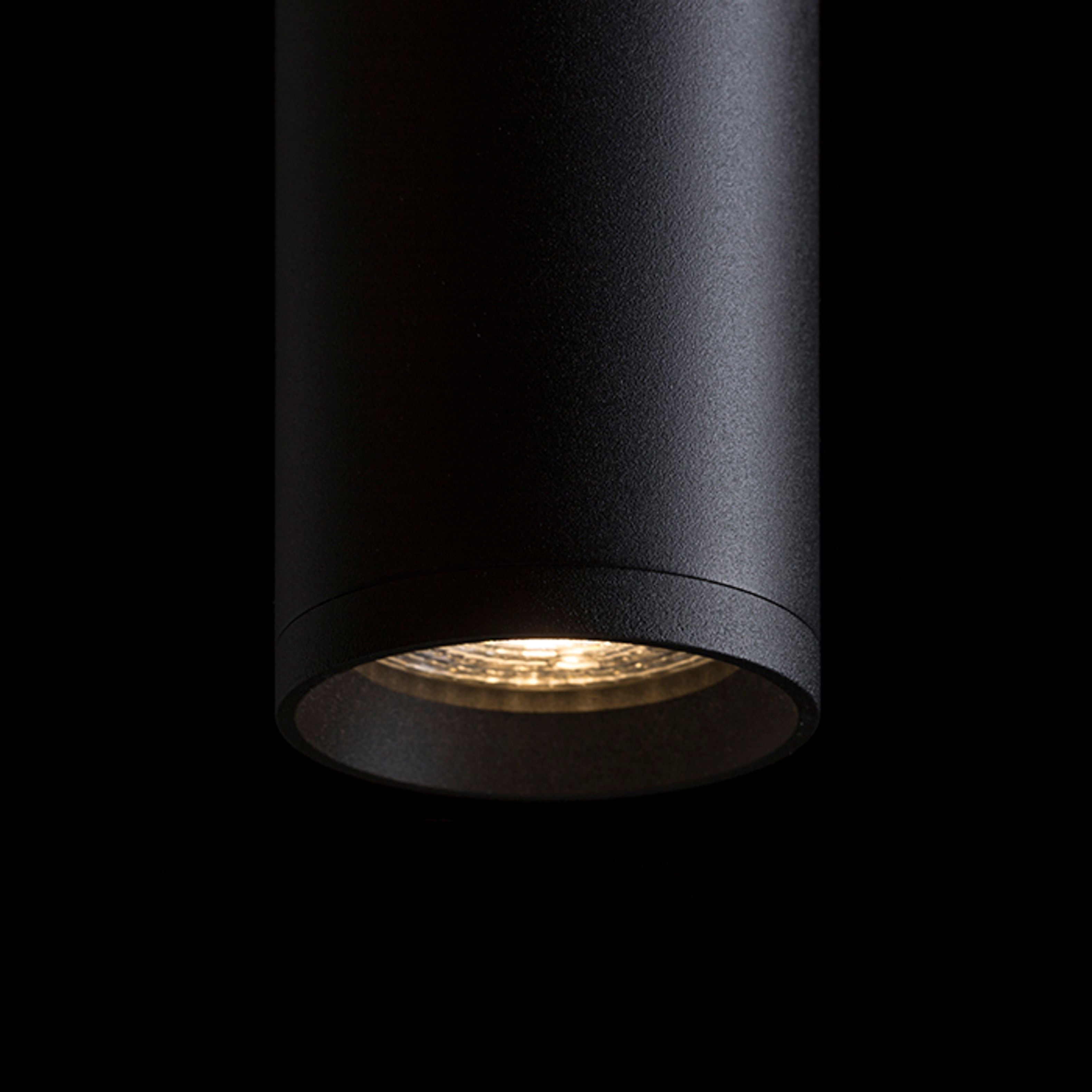Lampă suspendată cilindrică minimalistă pentru surse de lumină GU10 pe o bază rotundă, BELENOS negru 230V LED 9W