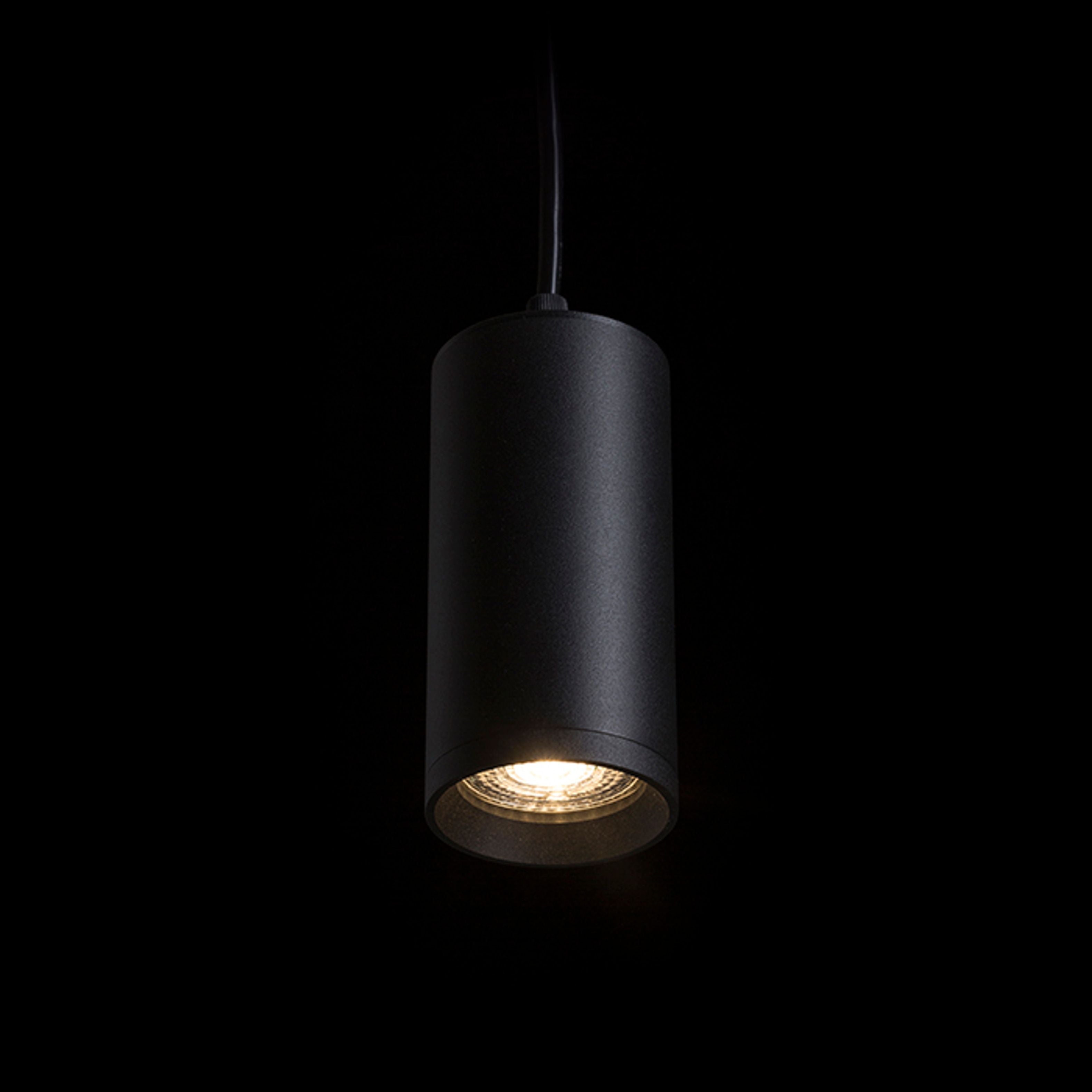 Lampă suspendată cilindrică minimalistă pentru surse de lumină GU10 pe o bază rotundă, BELENOS negru 230V LED 9W