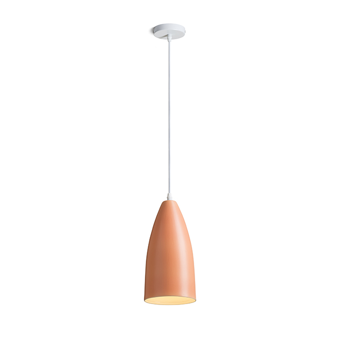 Lampă suspendată cu forma conică pentru iluminarea în jos, cu o priză E27, TUTTI portocalie ceramic 230V LED 15W