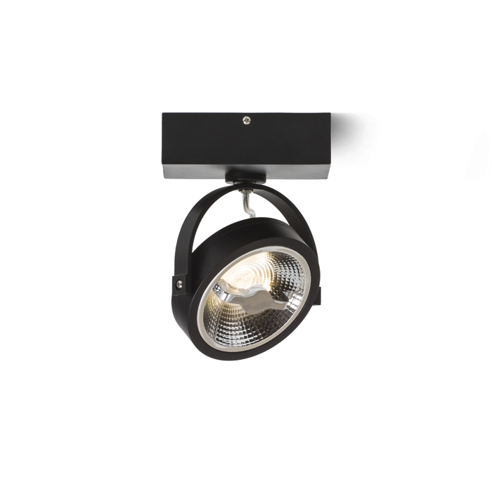 Lămpi de perete / tavan cu reflectoare direcționale și gradare TRIAC, KELLY LED I DIMM negru 230V 12W 24° 3000K