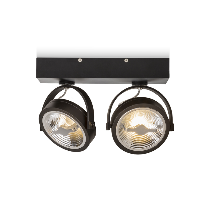 Lămpi de perete / tavan cu reflectoare direcționale și gradare TRIAC, KELLY LED II DIMM negru 230V 2x12W 24° 3000K