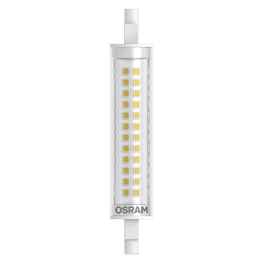 LED bec bun in loc de becuri cu halogen cu fasung R7s cu lungime de 118 mm, OSRAM SLIM LINE 118mm clar 230V EQ100 2700K