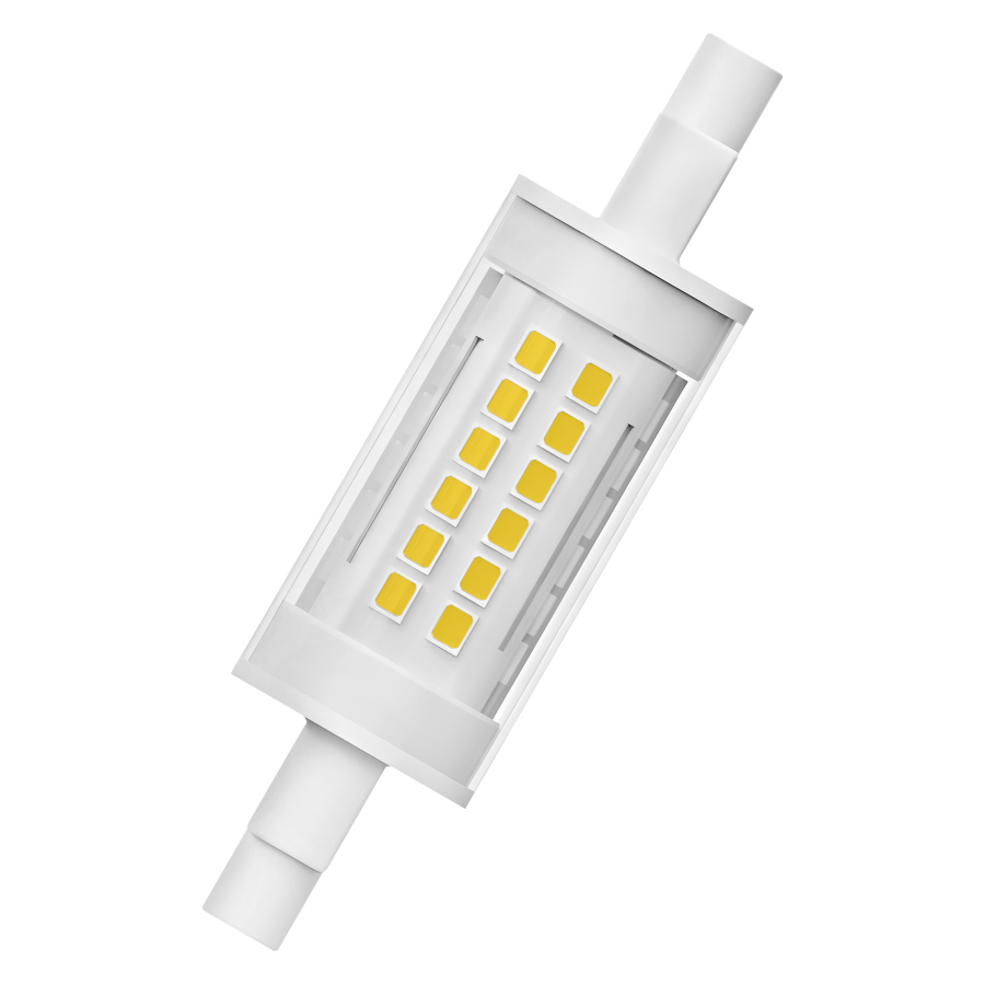 LED bec bun in loc de becuri cu halogen cu fasung R7s cu lungime de 78 mm, OSRAM LINE 78mm DIMM 230V R7S LED EQ75 300° 2700K surse 9.5
