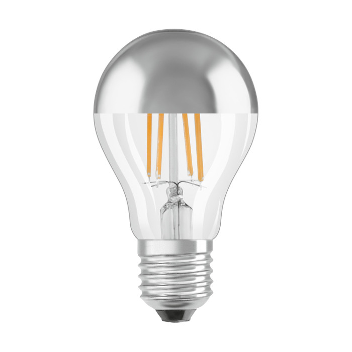 LED bec cu capac din cer și fasung E27, OSRAM TOP Classic A crom 230V EQ50 2700K