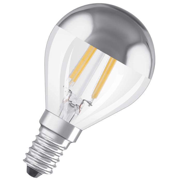 LED bec cu o celulă mică, capac argintiu și pentru fasung E14, OSRAM TOP iluminator crom 230V EQ31 300° 2700K