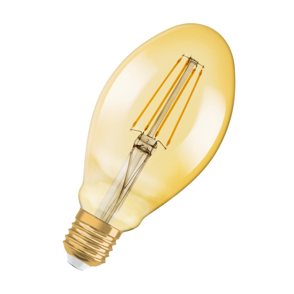 LED bec forma lumânare cu sticlă cu culoare specifică, OSRAM Vintage chihlimbar 230V E27 EQ40 2500K