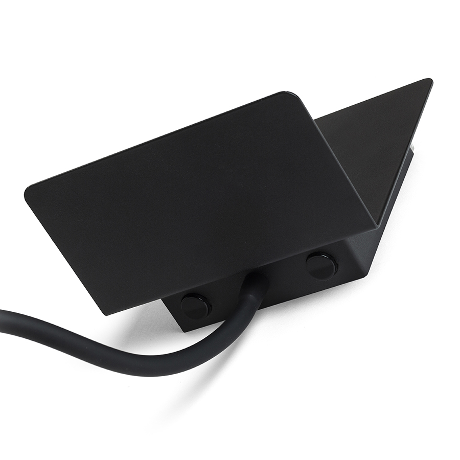 LED iluminare de perete cu raft pentru stocare telefonului cu port USB integrat, ROSTAM cu negru 230V 2x3W 3000K