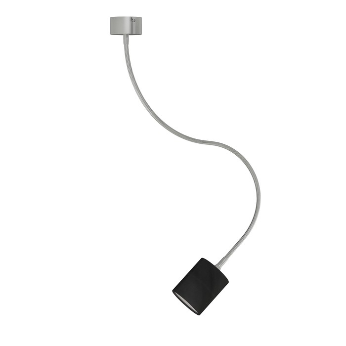 LED lumină flexibilă de tavan pentru toate părțile cu abajur textil, LOYD LED I de negru nichel mat 230V 4.5W 3000K