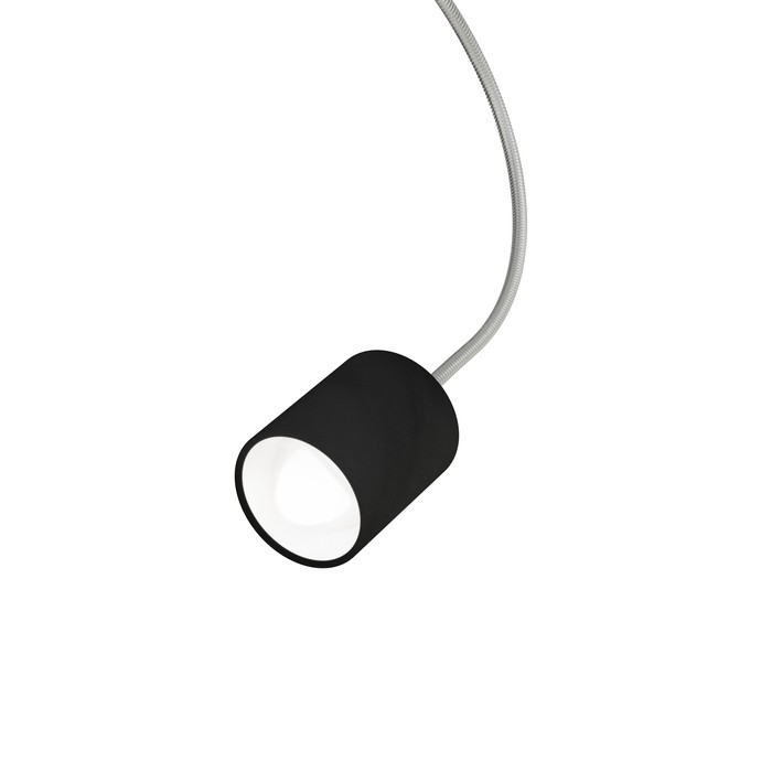 LED lumină flexibilă de tavan pentru toate părțile cu abajur textil LOYD LED I, negru, nichel, mat, 230V, 4.5W, 3000K