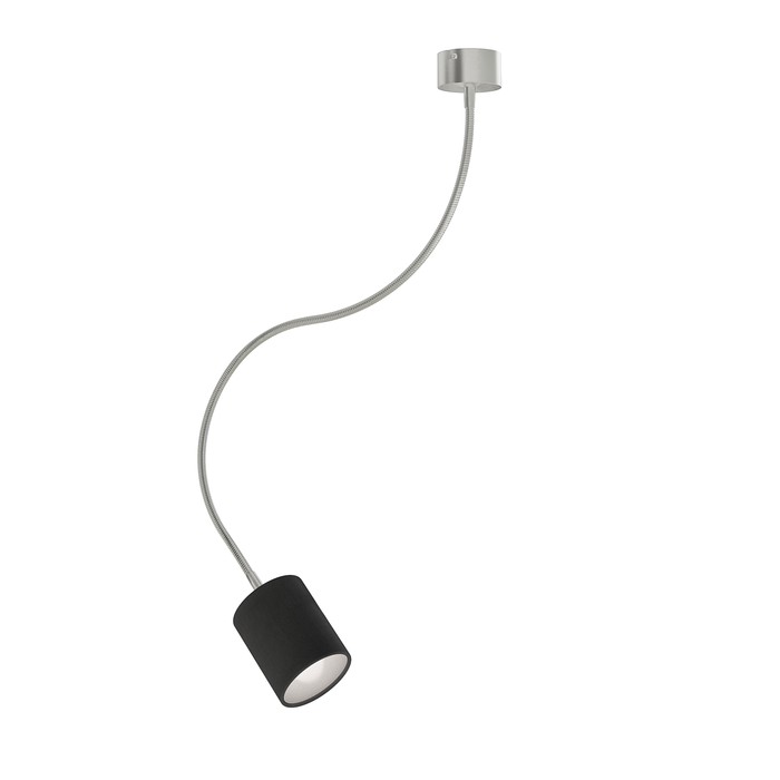 LED lumină flexibilă de tavan pentru toate părțile cu abajur textil, LOYD LED I de negru nichel mat 230V 4.5W 3000K