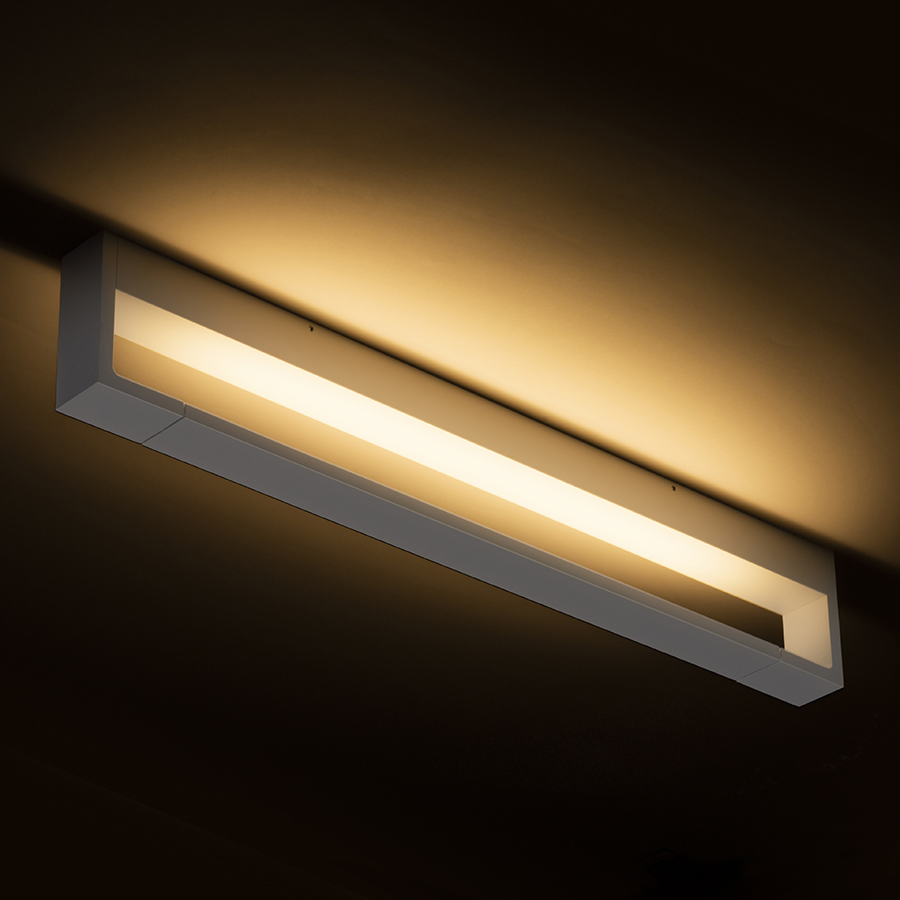 LED lumină lineară cu iluminarea jos potrivită pentru deasupra la oglindă, IMPERISO 60 alb 230V 18W IP44 3000K