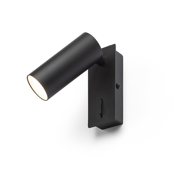 LED reflector pentru perete cu bază dreptunghiulară, TAPIO I SQ de negru 230V 4.5W 3000K