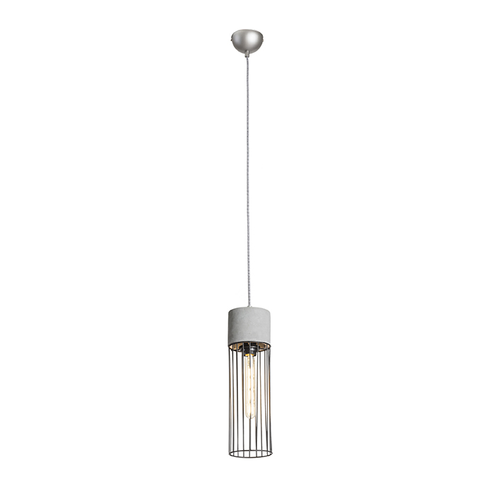 Lumină agăţată beton cu abajur din metal pentru bec cu fasung E27, BURTON suspendat 230V LED 11W