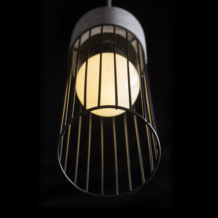 Lumină agăţată beton cu abajur din metal pentru bec cu fasung E27, BURTON suspendat 230V LED 11W