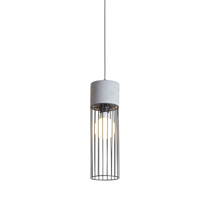 Lumină agăţată beton cu abajur din metal pentru bec cu fasung E27 suspendat BURTON, 230V, LED, 11W