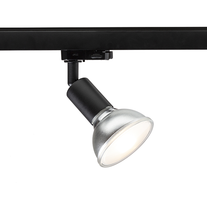 Lumină de cale minimalistă adecvată pentru utilizarea cu surse de lumină tip reflector E27, FAX E27 șină cu 3-circuite negru 230V LED 15W