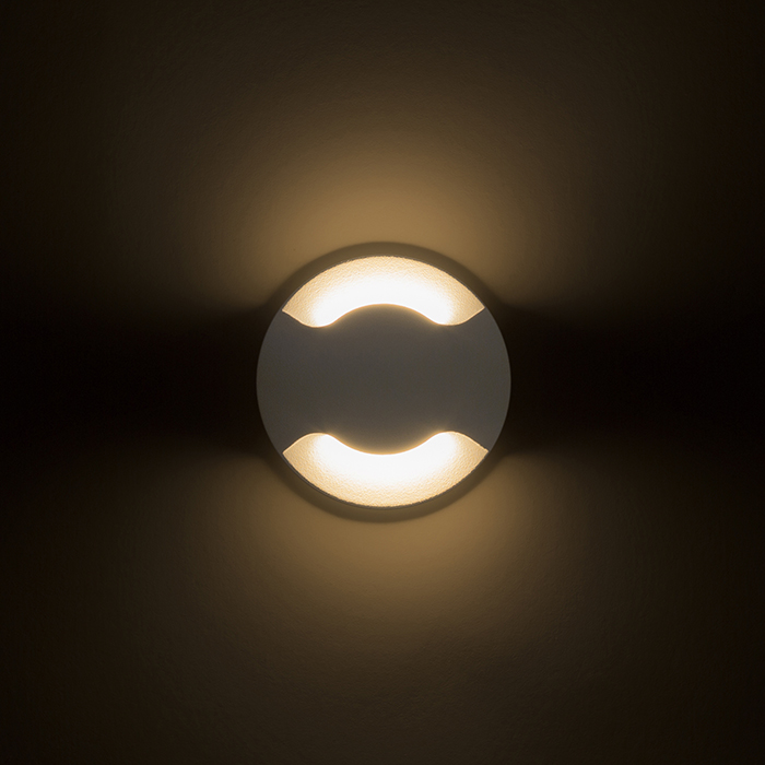 Lumina de orientare incasabilă cu LED integrat care emite lumina pe doua laturi încastrat KICK II, alb, 230V, 3W, IP54, 3000K