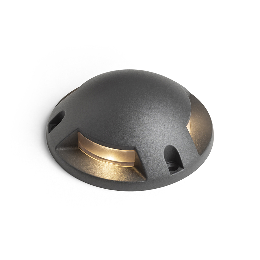 Lumina de pardoseală cu LED cu trei fante, care poate fi instalată direct pe plăci, fără a fi, TOPTOP S III antracit 230V 3x1W IP67 3000K