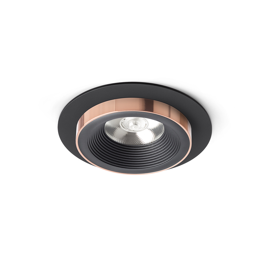Lumină fixă ​​încastrată cu modul LED de 10W, SHARM R I incastrat negru/negru cupru 230V 24° 3000K