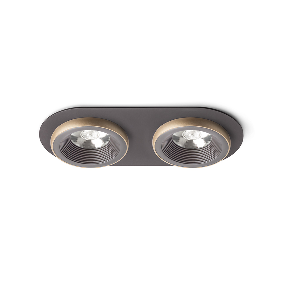 Lumină fixă ​​încastrată cu modul LED de 10W, SHARM R II maro/pearl aur 230V 2x10W 24° 3000K