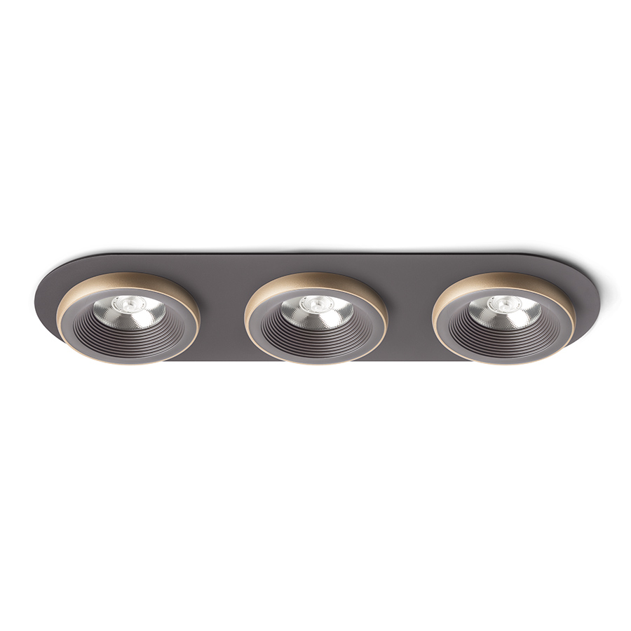 Lumină fixă ​​încastrată cu modul LED de 10W, SHARM R III maro/pearl aur 230V 3x10W 24° 3000K