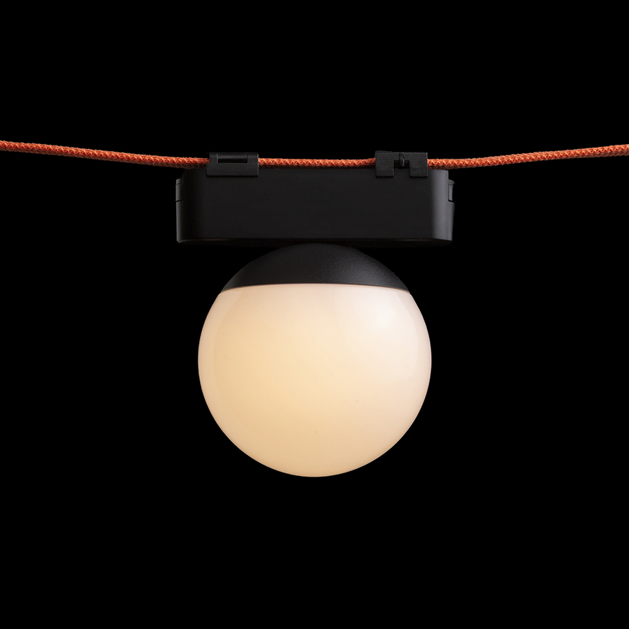 Lumină LED pentru utilizare în sistemele VEGA 24V= sau WAVE 24V= cu abajur din acrilat opac, CIARA 10 sistemul VEGA/WAVE negru acrilic mat 6W 3000K 4000K 5700K