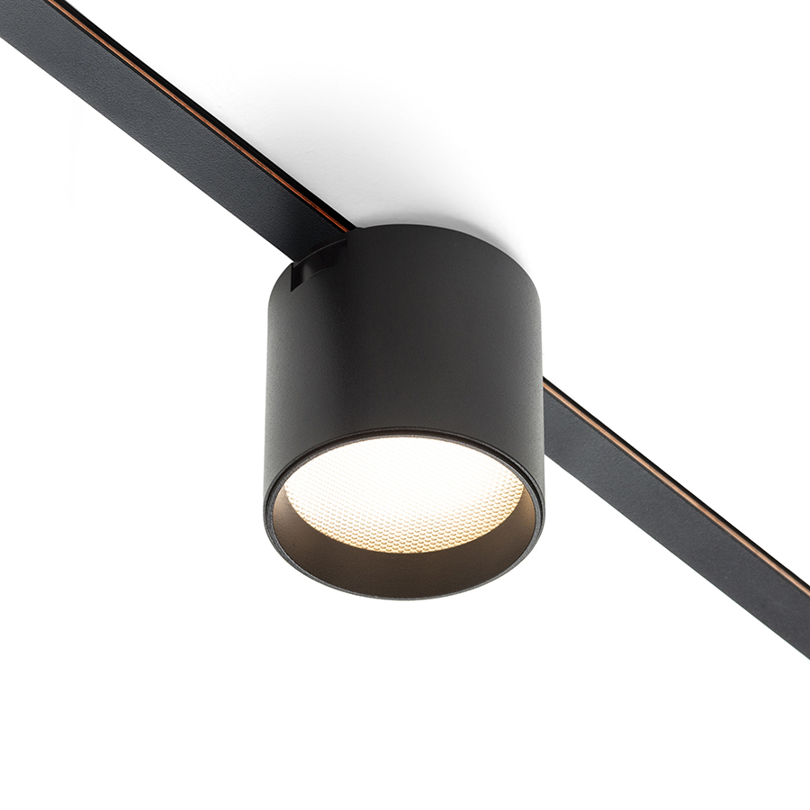 Lumina LED cilindrica pentru utilizare in sistemele VEGA 24V sau wave 24V, CODI sistemul VEGA/WAVE negru 24= 6W 110° 3000K 4000K 5700K