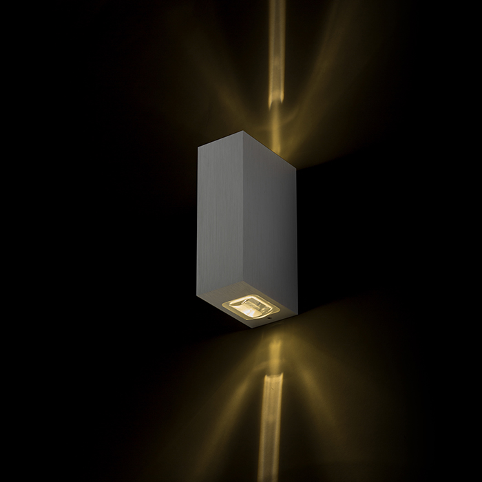 Lumină LED de perete cu funcţie SUS / JOS recomandat pentru exterior și interior, NICK II aluminiu 230V 2x3W 10° IP54 3000K