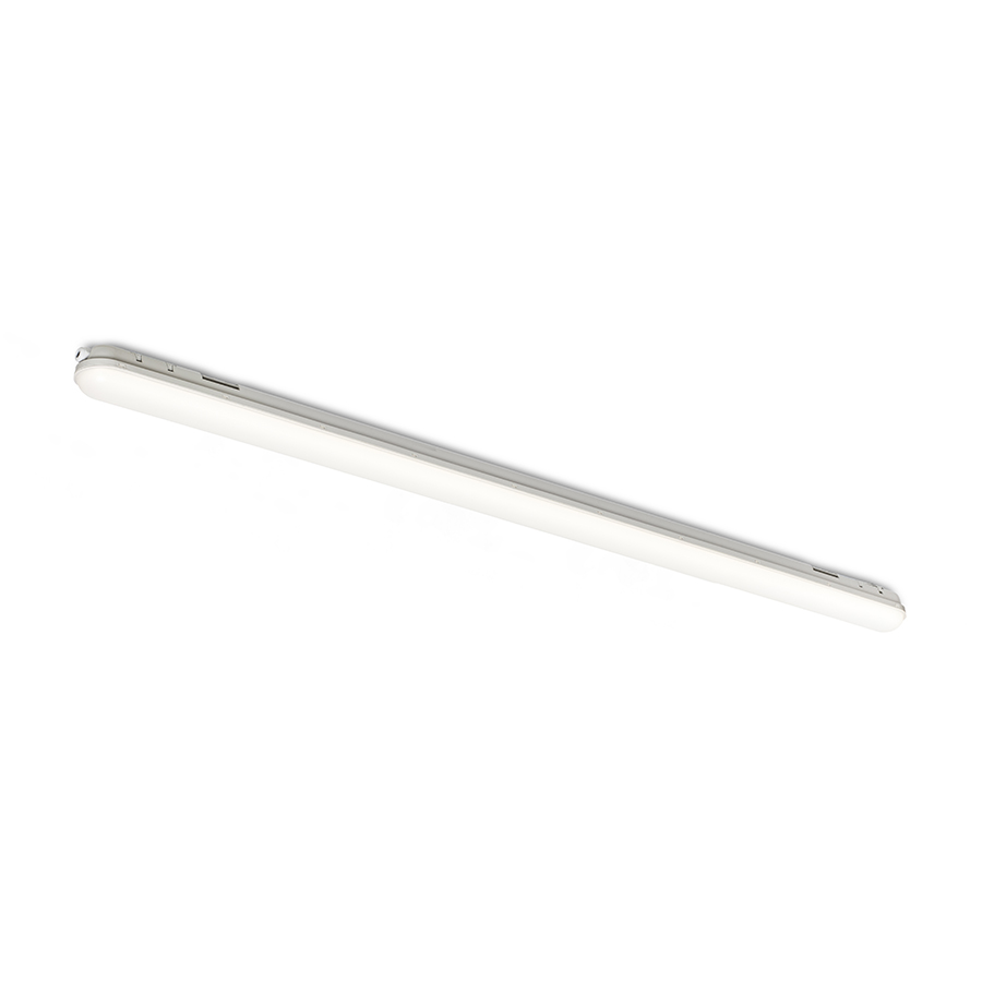 Lumină LED din fabrică, liniară, pentru montare pe plafon sau suspendată, cu kit de suspensie G13672, TRIDENT PRO 150 corp gri acrilică mată 230V 60W IP65 4000K