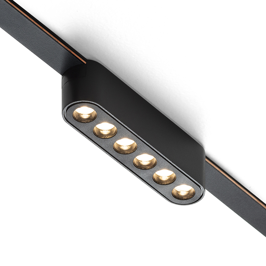 Lumina LED reglabila liniara pentru utilizare in sistemele VEGA 24V sau WAVE 24V, OXANA 11 sistemul VEGA/WAVE negru 24= 6W 24° 3000K 4000K 5700K
