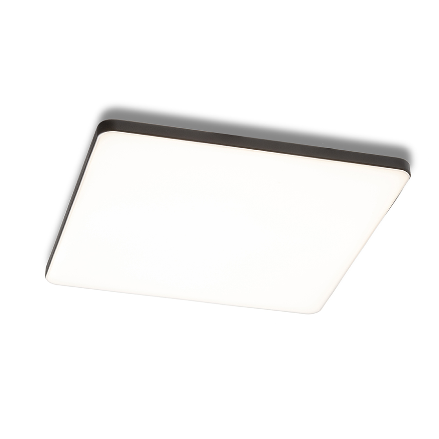 Lumina LED pătrată pentru instalare în tavan cu adâncime mică, BJORK SQ 20 incastrat negru 230V 18W 3000K
