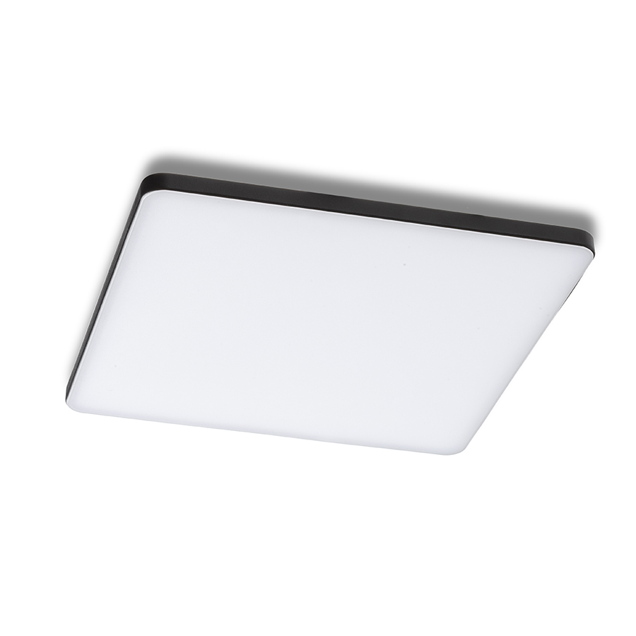 Lumina LED pătrată pentru instalare în tavan cu adâncime mică, BJORK SQ 20 incastrat negru 230V 18W 3000K