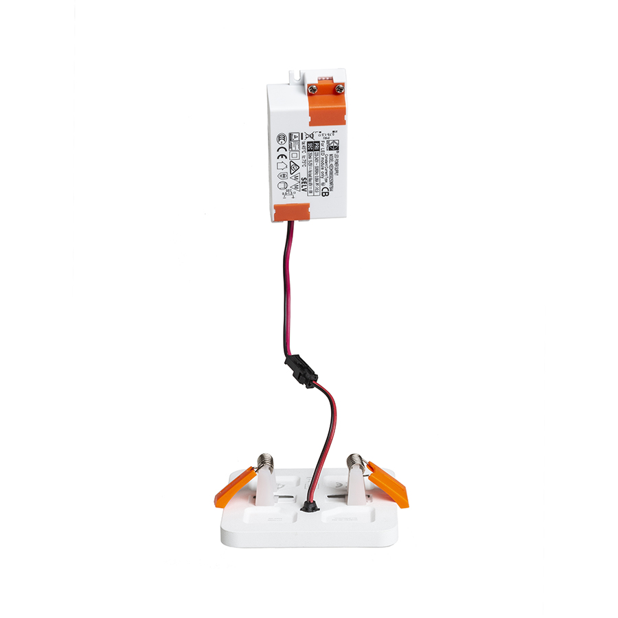 Lumina LED pătrată pentru instalare în tavan cu adâncime mică, BJORK SQ 9 încastrat alb 230V 6W 3000K