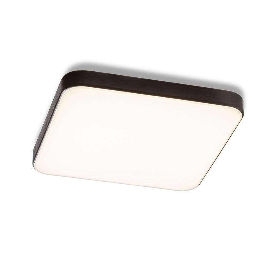 Lumina LED pătrată pentru instalare în tavan cu adâncime mică, BJORK SQ 9 incastrat negru 230V 6W 3000K