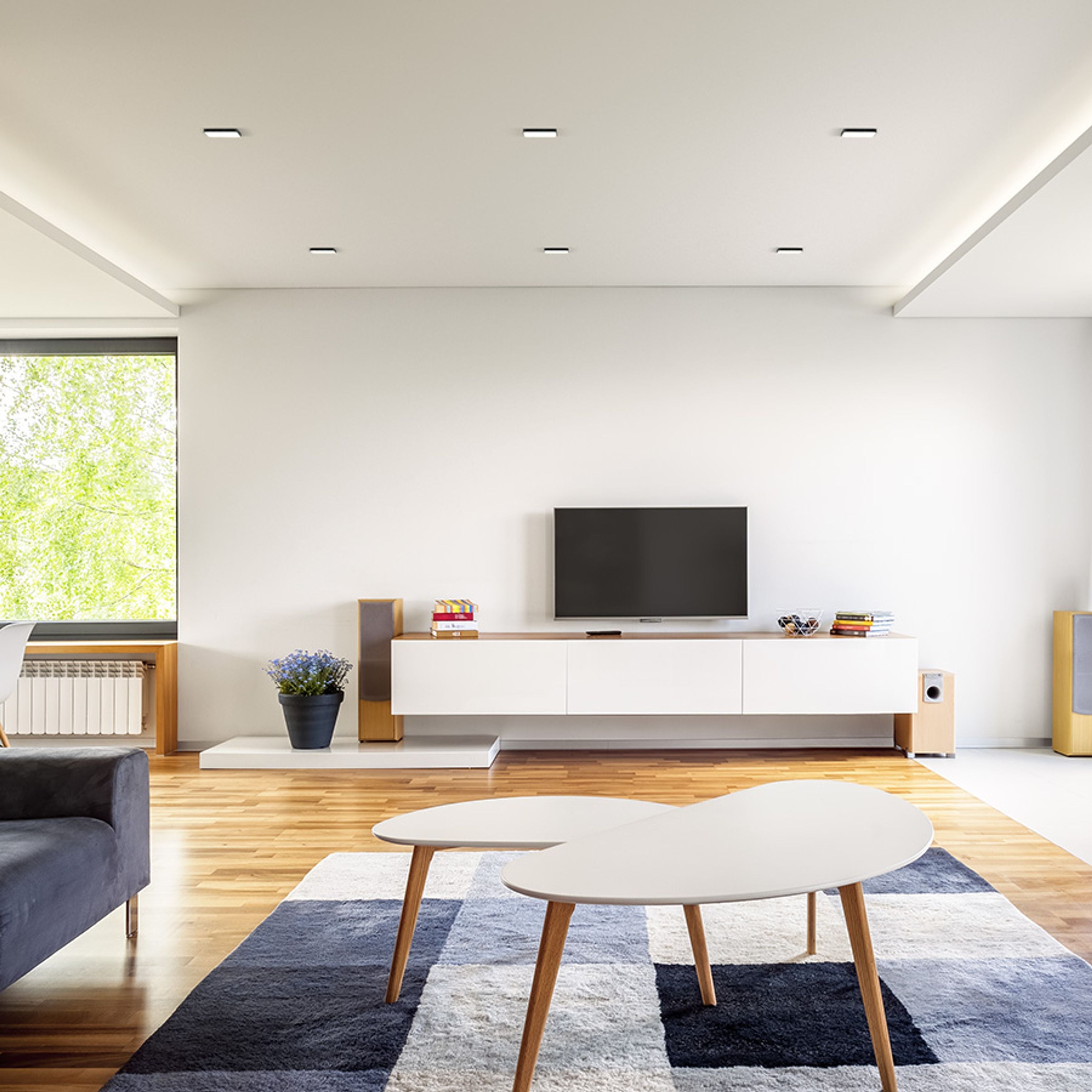 Lumina LED pătrată pentru instalare în tavan cu adâncime mică, BJORK SQ 9 incastrat negru 230V 6W 3000K