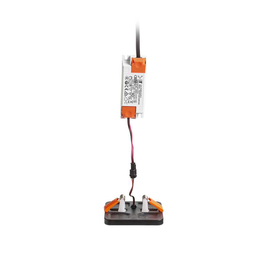 Lumina LED pătrată pentru instalare în tavan cu adâncime mică, BJORK SQ 9 incastrat negru 230V 6W 3000K