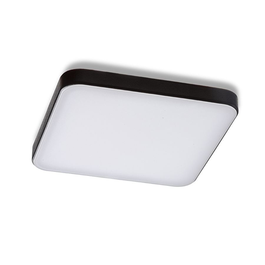 Lumina LED pătrată pentru instalare în tavan cu adâncime mică, BJORK SQ 9 incastrat negru 230V 6W 3000K