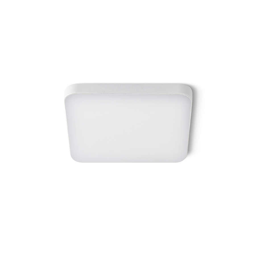 Lumina LED pătrată pentru instalare în tavan cu adâncime mică, BJORK SQ 9 încastrat alb 230V 6W 3000K
