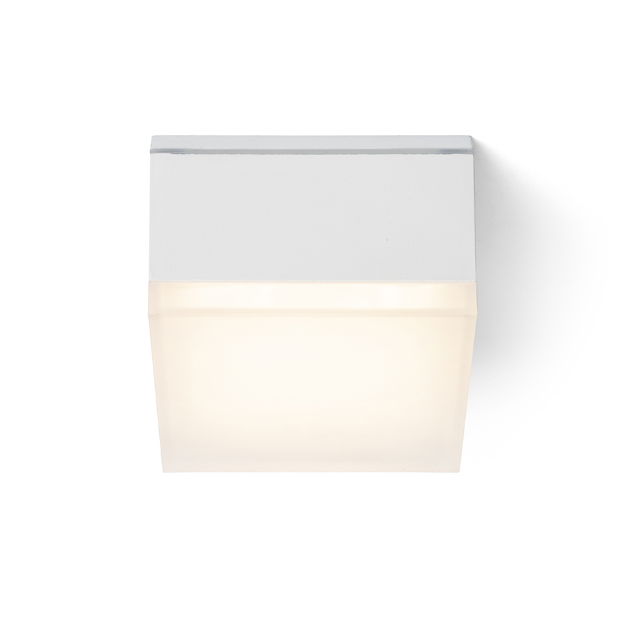 Lumină LED unghiulară pentru exterior, cu o nuanță de sticlă din sticlă satinată, ORIN SQ de tavan alb acril satinat 230V 10W IP54 3000K