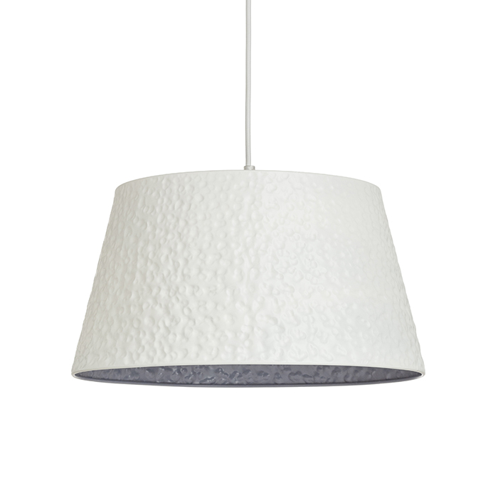 Lumină metalică agăţată cu decor sfărâmat, BUCKY 40 suspendat alb/gri metal 230V LED E27 15W