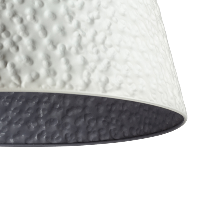 Lumină metalică agăţată cu decor sfărâmat, BUCKY 40 suspendat alb/gri metal 230V LED E27 15W